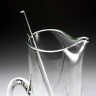 Vintage Martini Cocktail Water Pitcher Stirrer Sleek Modernist Clear Glass 11 5 