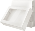 Cake Box Paperboard Window Bakery Box Large Pastry Baking Rectangle Cardboard   