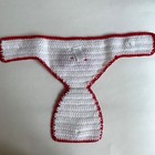 New White   Red Bow Knit Diaper Cover 0-6 Months