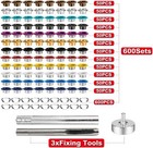 600 Set Metal Eyelets Grommets Washers Kit For Diy Leather Craft 12 Colors 5 Mm