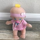 Walmart Plush Baby Doll With Pacifier Binky Stuffed 12  Pink Lovey Blue Eyes