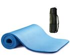 Blue All Purpose Exercise Mat Thick Non Slip Gym Yoga Pilates Fitness Bag Strap