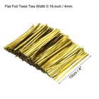 Foil Twist Ties 4  Plastic Closure Tie For Bread  Candy Gold Tone 750pcs