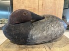 Vintage Sleeping Red Head Drake Decoy Tack Eyes Weighted Base