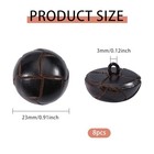 8pcs Genuine Leather Covered Buttons 23mm Round Brown Decorative Shank Buttons