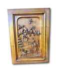 French Antique Carved Wood Cabinet Door Bird Castel