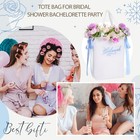 2 Pcs Bride Tote Bag With Satin Bows  Bridesmaid Gift Bags Wedding Canvas Tot   