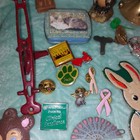 Vintage Junk Drawer Lot Pins Toys Watch Cannon