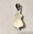 Sterling Silver  Turquoise Stone Triangle Charm Pendant Bezel Set With Bail