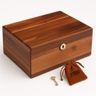 Wooden Storage Box With Hinged Lid And Locking Key - Large Premium Acacia Keepsa