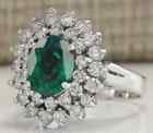 5 00 Ct Natural Certified Emerald   Diamond Wedding Ring Solid 14k White Gold 7