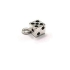 Silver Dice Gambler 3d Charms  11x11mm - Us Seller