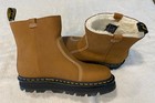 New Dr  Martens Women Rigger Boots Brown Zebzag Rigger Wl Faux Fur Lined Size 10