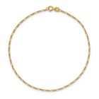 Solid 14k Yellow Gold 1 9mm Figaro Chain Anklet Bracelet 10  - Fig050-10