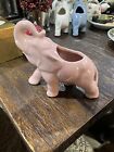 Vintage Ceramic Pink Elephant Planter Succulent Mid Century Pastel Pottery Decor