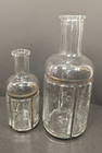 2 Antique Glass Blown Apothecary Bottles Chemist Jug Science Medicine Pharmacy