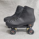 Riedell Quad Roller Skates Men s 10 Black Power Dyne Plates Riva Wheels 111br