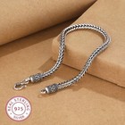925 Sterling Silver Bracelet Vintage Rope Side Chain High Quality For Women Men