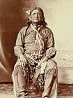 Antique Native American Indian Cabinet Card Of Leader Or Chief  1880s - 1900s