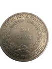 1946 French Indochina 50 Cents Copper Nickel Coin Km  31