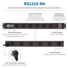 12-outlet Rack Mount Power Strip Pdu  15a 120v  15ft Flat Plug  Dj   Server Use