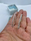 2 0ct Round Cut Created Diamond Inside Out Hoop Earrings 14k White Gold Plated