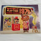 Vintage 70s 1978 Mcdonalds Ronald Mcdonald Coloring Calendar Unused Coupons