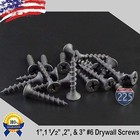  6 Black Drywall Coarse Thread Screws  1   1 1 2   2   3   Phillips Bugle-head