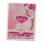 Pink Vintage Bar Cart Canvas Poster-alcohol Cheers Poster 12x16in Unframed H