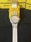 Invicta Chronograph Women   s Quartz Watch  White Dial  White gold Strap  Box