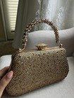 Silver Beaded Rhinestone Clutch Bag Evening Handbag Formal Bridal Style