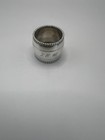 Vintage Dutch  833 Silver Napkin Ring Engraved E c b      Beaded Hallmarked