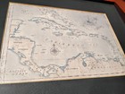 Mid 1900 s Caribbean Map With Frame 