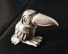 Solid Pewter Toucan Sam Droit Loops Bird Wild Silver Metal Statue Figurine F