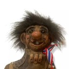 Vintage Norway Fosse Troll Ski Boot Handmade Clay   Fur Figure Ornament 117 Tags