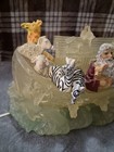 Vintage Noah s Ark Resin Night Light Gwt Nursery Tabletop Lamp Glowing Works 11 