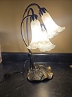 Lily Pad Base 3 Light Lamp Glass Tulip Shades Vintage 