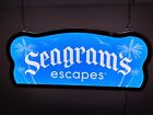 Seagrams Escapes  2d Led 26 x11  Neon Sign Light Lamp Beer Bar Hanging Decor