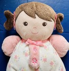 Baby Starters Lovey Doll W  Rattle Brunette Pink Floral Stuffed Plush Toy 2019