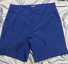 Mr Swim Men   s Drawstring Swim Trunks Size 34 Navy Pockets Unlined