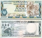 Rwanda 1000 Francs 1988  Unc  5 Pcs Lot  P-21
