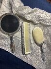 Vintage International Silver Co  Ornate Silverplate Brush  Mirror   Comb Set