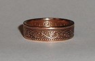  sealed  Coin Ring Made From  1 4 Anna Coin From India Size 6-13