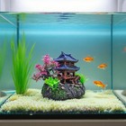 Realistic Resin Temple Fish Tank Ornament Miniature Eastern Pavilion  5 8x4x6 5 