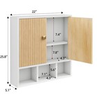 Bathroom Wall Cabinet wooden Medicine Cabinet With Fluted Doors Over The Toilet