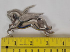 Huge Vtg Greek Mythology Pegasus Flying Horse Silver Pot Metal Brooch 3 5 