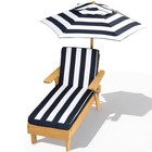 Kids Chaise Lounge Patio Lounge Chair W  Umbrella  awning Cup Holder For Outdoor