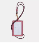 Coach Id Lanyard With Garden Plaid Print C8685 Taffy Multi