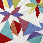 Handmade Country Landings Star Cotton Fabric Patchwork Quilt Top topper 86x86 