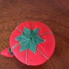 Vintage Tomato Strawberry Red Green Pin Holder Cushion Fabric Sewing Accessory 